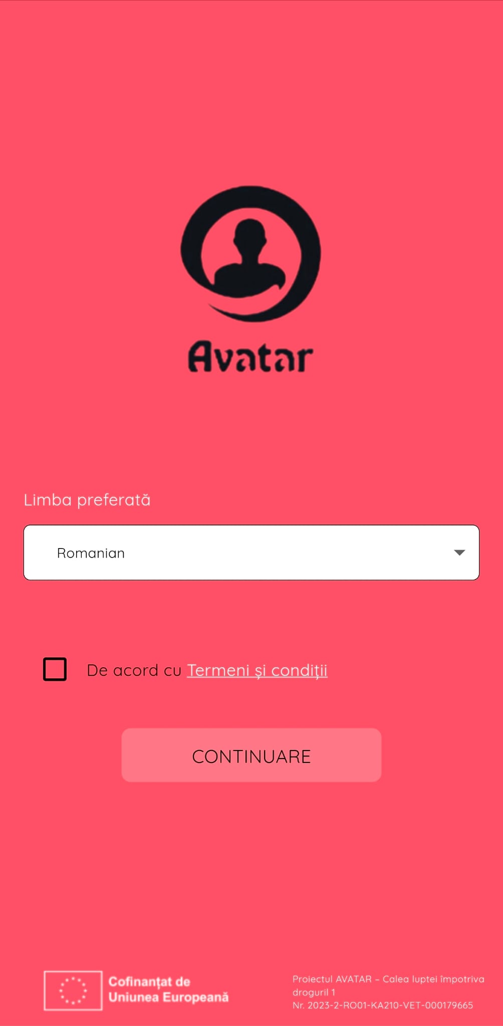 Screenshot aplicația AVATAR